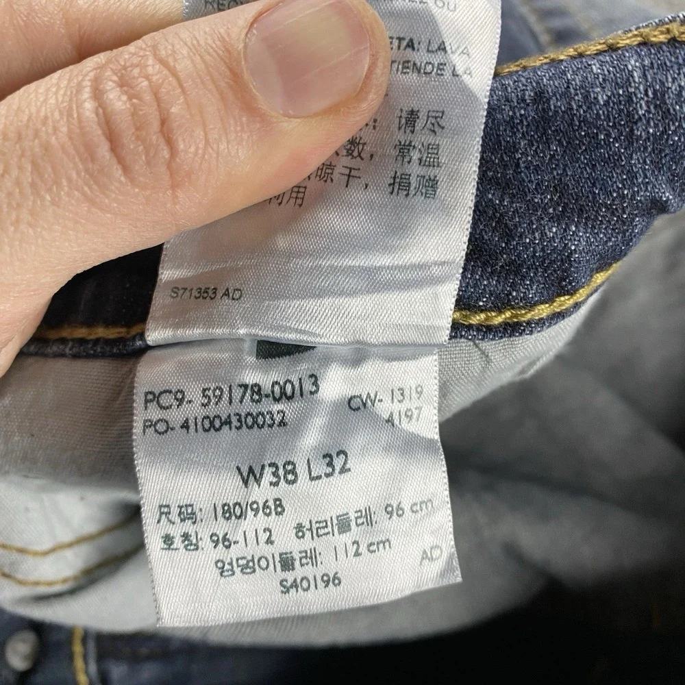 Signature Levis S37 Slim Jeans‎ Mens 38x32 Blue Medium Wash Denim Mid Rise